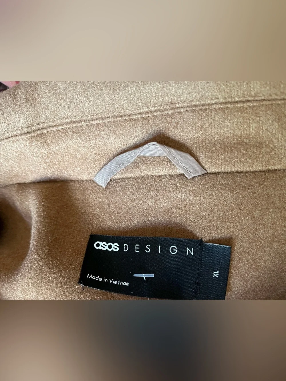 NWT Men’s ASOS DESIGN wool look overcoat in tobacco Fall Winter Classic XL